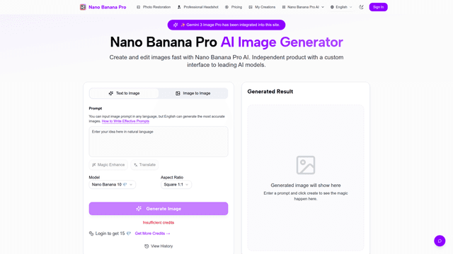 Nano Banana Pro | AI Image Generator & Photo Editor screenshot 1