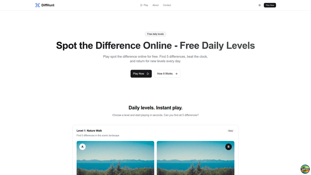 Spot the Difference Online – Free Daily Levels | DiffHunt screenshot 2