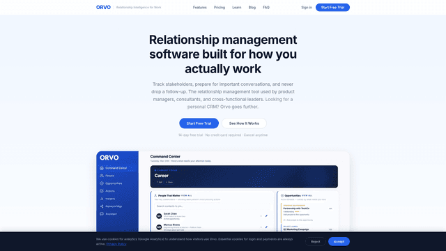 Orvo — Relationship Management Software for Professionals screenshot 2