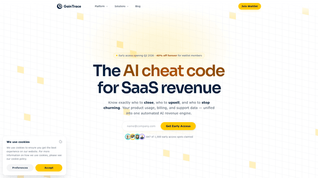 GainTrace | AI Revenue Intelligence for B2B SaaS screenshot 1