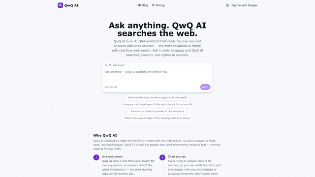 QwQ AI screenshot 2