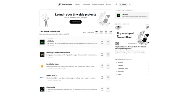 TinyLaunchpad - Discover the Best Tech Products screenshot 2