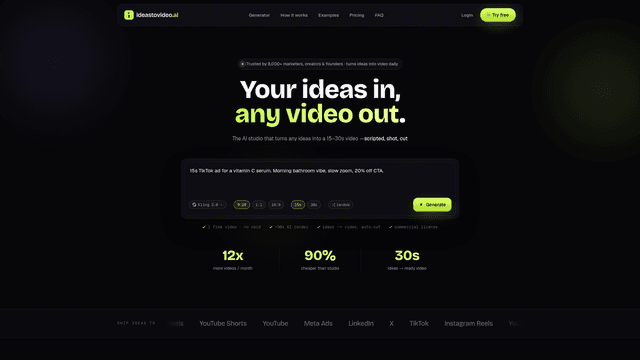 Ideas to Video AI: One Line In, Any Video Out screenshot 1