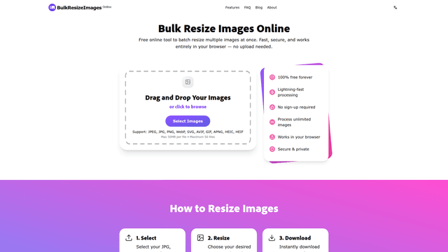 Bulk Resize Images Online screenshot 1