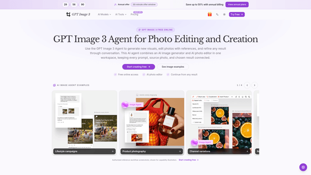GPT Image 3 Free Online | AI Image Generator & Agent screenshot 1