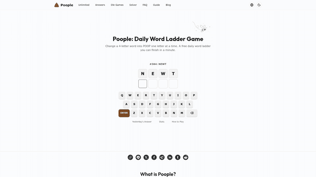 Poople: Free Daily Word Ladder Game Online screenshot 2