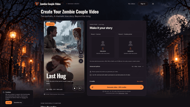 Zombie Couple Video Generator – AI Love Stories from Photos screenshot 2