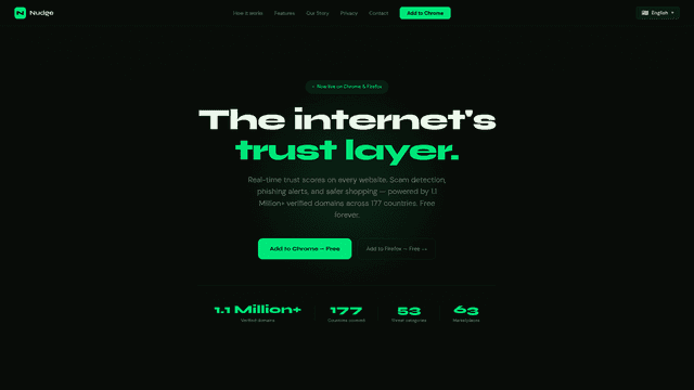 Nudge — Is This Website Legit? Real-Time Trust Scores screenshot 2