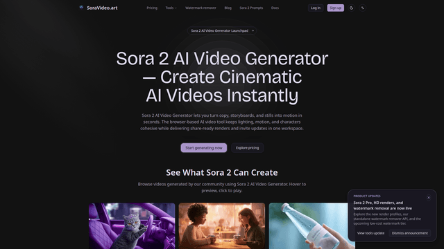 Sora 2 AI Video Generator | SoraVideo.art - AI Video Tool screenshot 2