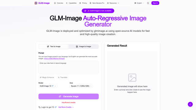 GLM-Image: Fast & Free Open-Source AI Image Generator 2026 screenshot 1