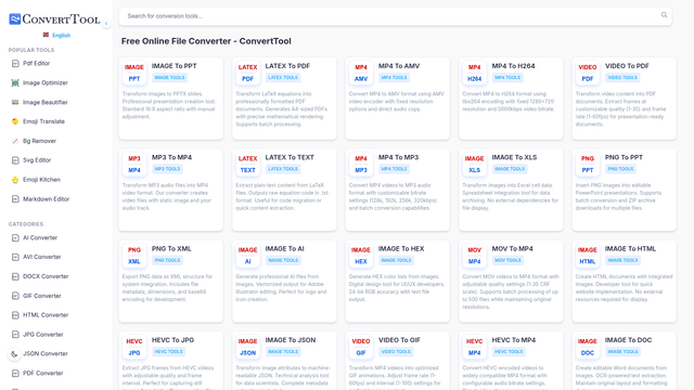 Free PDF, Image & Media Converter Online - ConvertTool screenshot 1