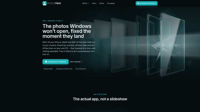 PhotoTray — a Windows photo utility belt screenshot 2
