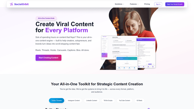 SocialOrbit - AI-Powered Social Media Content Generator screenshot 1