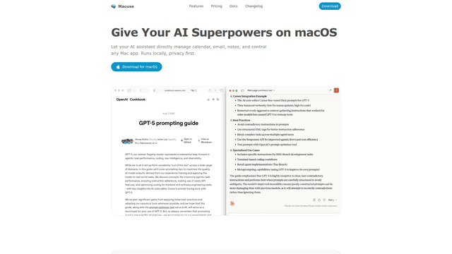 Macuse — Give Your AI Superpowers on macOS screenshot 2