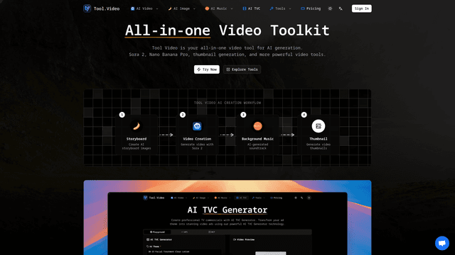 Tool Video – AI Video Generation Toolkit & API - Video Tool screenshot 1