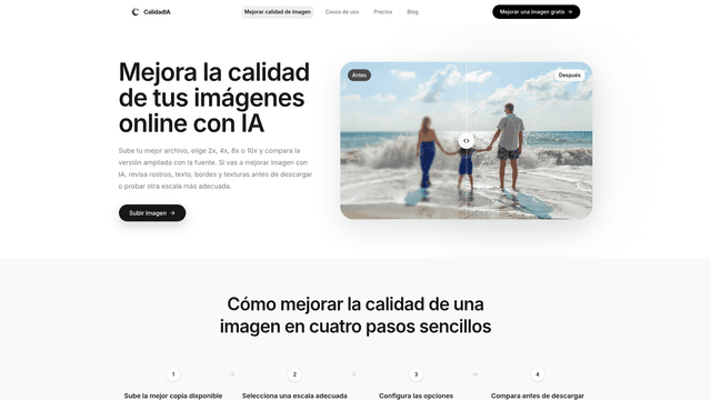 Mejorar calidad de imagen gratis con IA en línea | CalidadIA screenshot 2