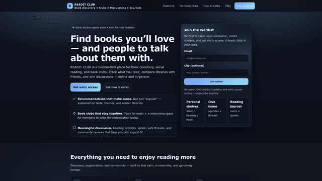 Organize your book club on ReadIt screenshot 1