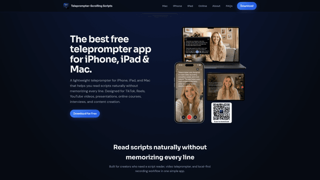 Free Teleprompter App for iPhone, iPad & Mac — 2026 screenshot 2