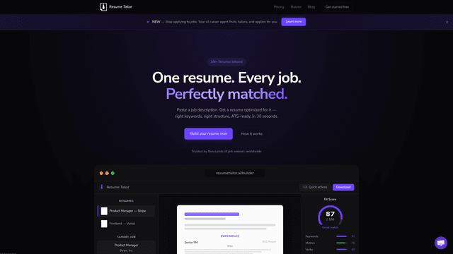 Resume Tailor screenshot 1