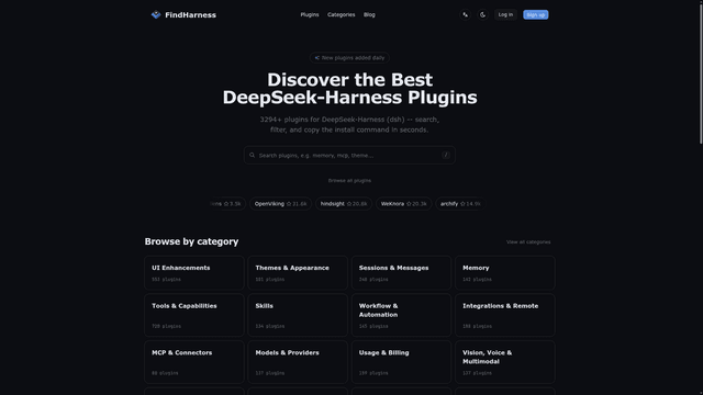 FindHarness — Discover & Install DeepSeek-Harness Plugins screenshot 2