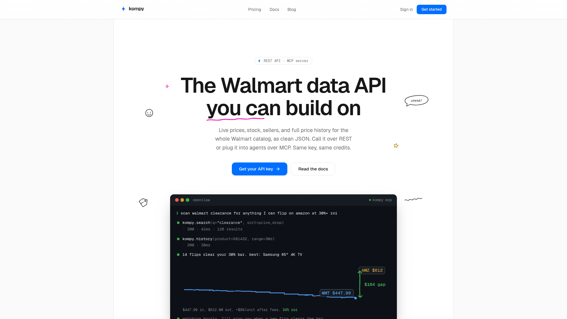 Kompy | Walmart Product Data API with Full Price History screenshot 2