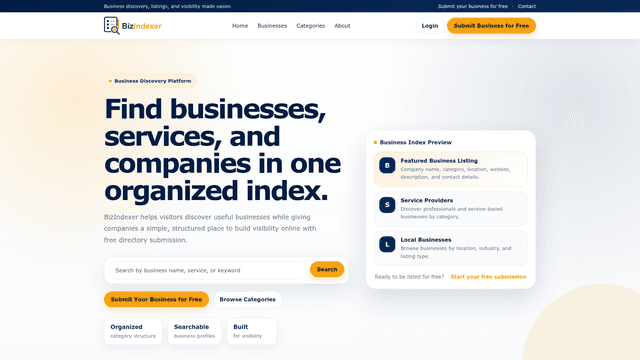 BizIndexer | Business Directory & Company Listings screenshot 1