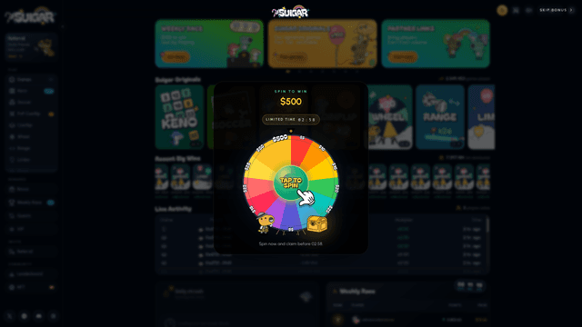 Suigar: Provably fair crypto casino on Sui screenshot 2
