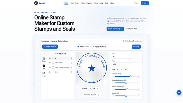 Online Stamp Maker for Custom Stamps and Seals – StampDr screenshot 2