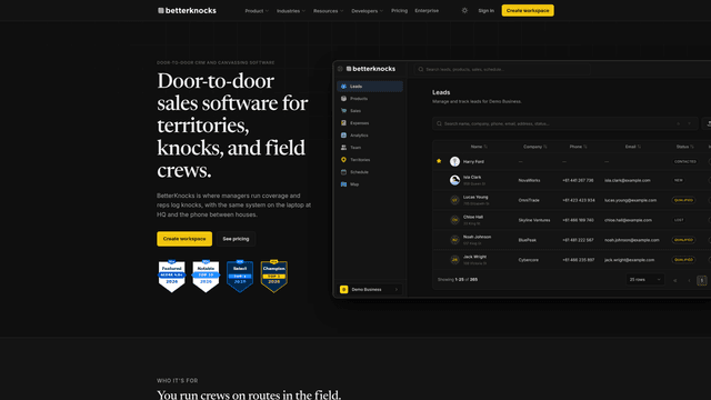 BetterKnocks - Door-to-door sales operations screenshot 1