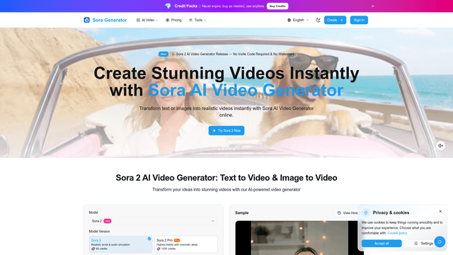 Sora 2 AI Video Generator screenshot 1