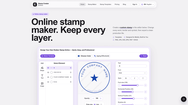 Online Stamp Maker & Custom Stamp Creator — Free Editor screenshot 2
