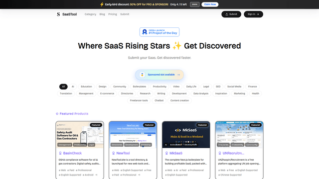 SaaSTool - Rising Star SaaS Directory screenshot 2