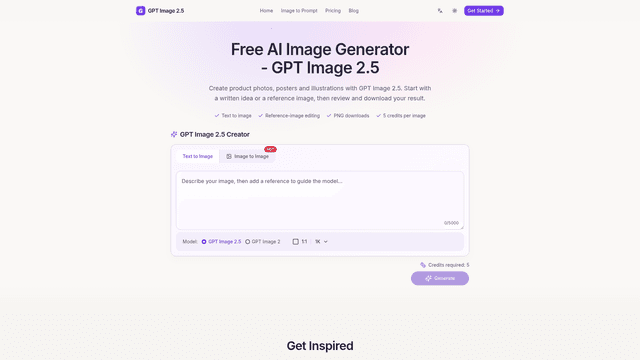 Free AI Image Generator - GPT Image 2.5 screenshot 1