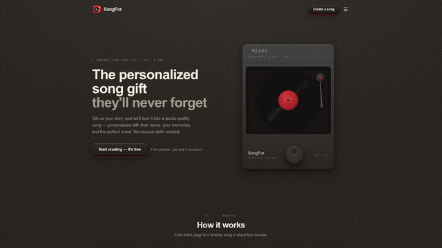 SongFor - Personalized Song Gift screenshot 1