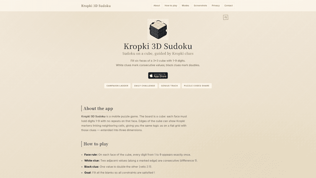 Kropki 3D Sudoku screenshot 1