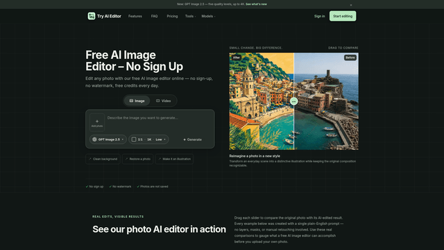 Free AI Image Editor Online – No Sign Up | Try AI Editor screenshot 2
