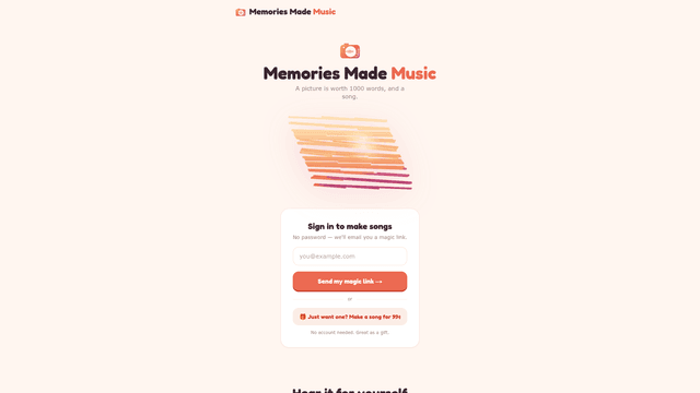 Memories Made Music — Turn a photo into a song screenshot 2