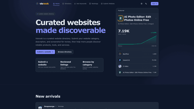 VisNook — AI Tools Directory screenshot 2