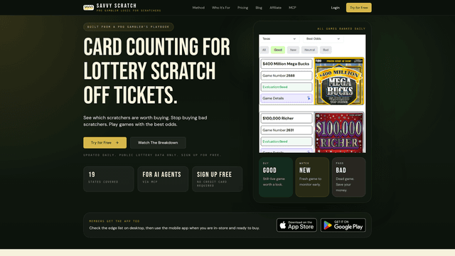 Savvy Scratch - Pro Gambler Scratch Off Edge Finder screenshot 1