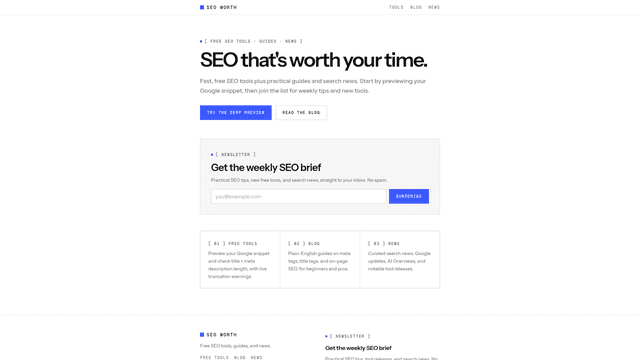 SEO Worth: Free SEO Tools, Guides & News screenshot 2