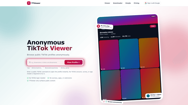 Anonymous TikTok Viewer - TTViewer screenshot 1