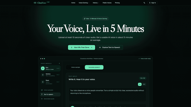 CloneVoice - Your Voice, Live in 5 Minutes screenshot 1