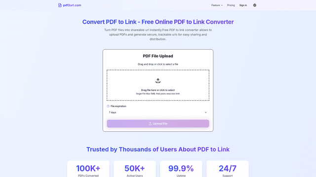 PDF to Link - Convert PDF to Shareable Link Online screenshot 1