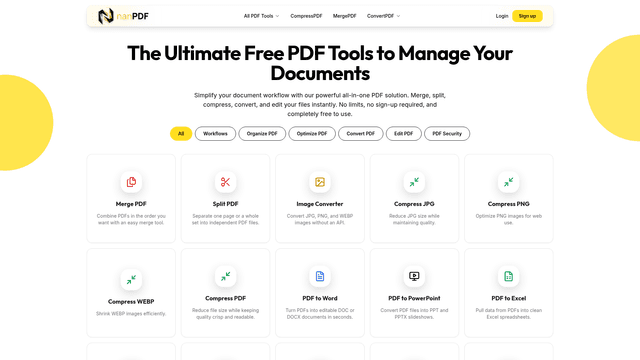 Free Online PDF Tools — Compress, Merge, Convert & Split PDF screenshot 2