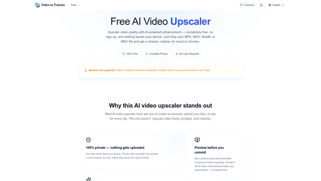 Free AI Video Upscaler – Upscale Video Online, No Sign-up screenshot 1