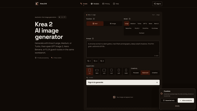 Krea 2 AI Image Generator — Create Expressive Images screenshot 2