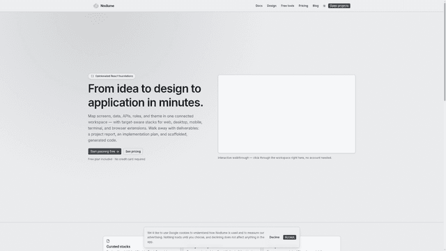 Nodlume — Visual application planning for React screenshot 2