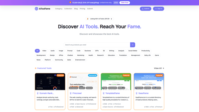 AIToolFame - Popular AI Tools Directory - AIToolFame screenshot 2