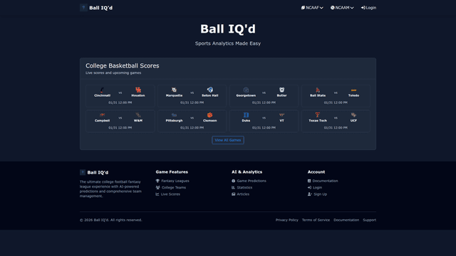 Ball IQ'd - College Football Stats & Analytics screenshot 2