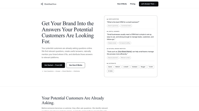 Answer Distribution Service | Get Your Brand Mentioned screenshot 2